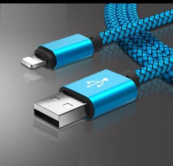 Extra odolná Lightning iPhone rýchlonabíjačka a dátový USB kábel 1 m - Modrá