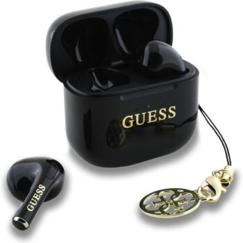 Guess Classic Logo Charm TWS bezdrôtové slúchadlá čierna