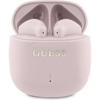 Guess Printed Classic Logo TWS bezdrôtové slúchadlá ružové