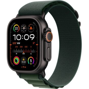 Apple Watch Ultra 2 (2024) 49mm Čierny titán s tmavo zeleným alpským ťahom L