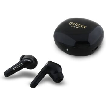 Guess Glossy Classic Logo TWS bezdrôtové slúchadlá čierna