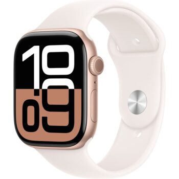 Apple Watch Series 10 42mm Ružovo zlatý hliník so svetlo rumenným športovým remienkom S/M