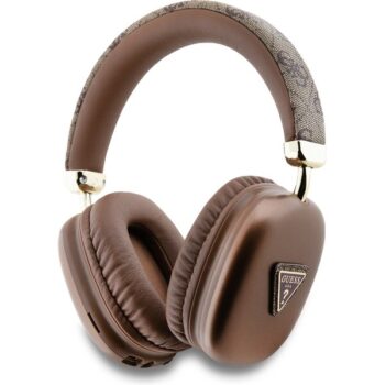 Guess PU Leather 4G Triangle Logo Bluetooth Stereo Headphone hnedé