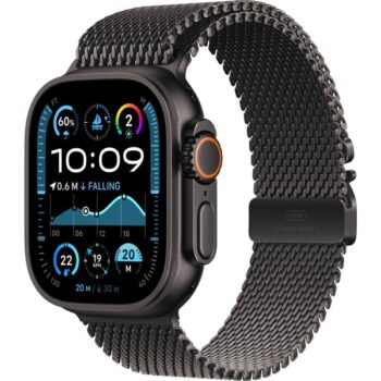 Apple Watch Ultra 2 (2024) 49mm Čierny titán s čiernym titánovým milánskym ťahom L
