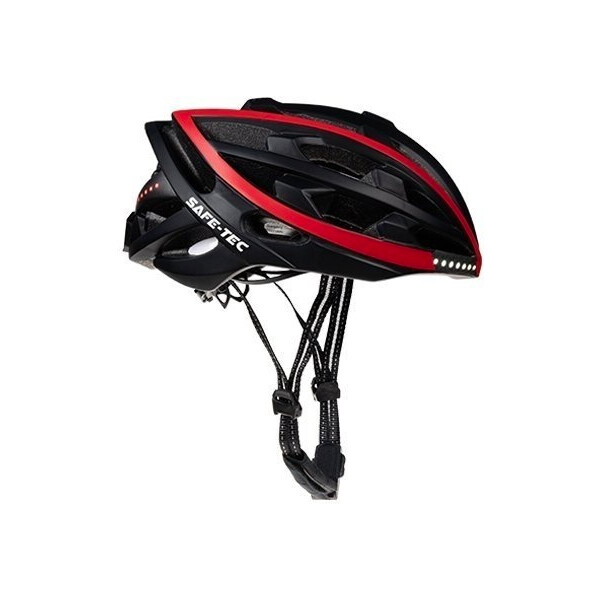 Safe-Tec TYR múdra helma na bicykel S (53cm - 55cm) čierna-červená