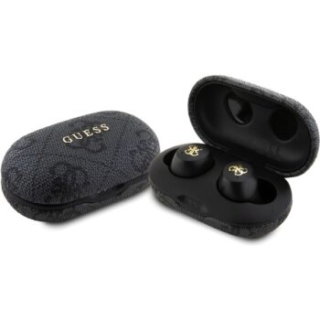 Guess True Wireless 4G PU Metal Logo BT5.3 Stereo Earphones čierne